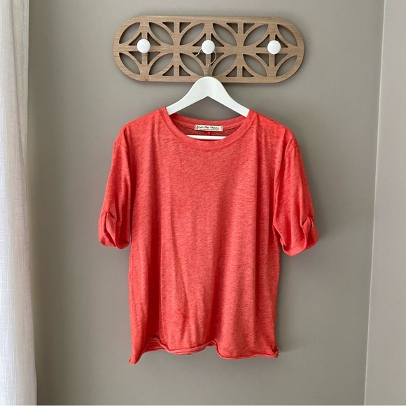 Free People Tee Shirt Coral Sz Small - Picture 1 of 8